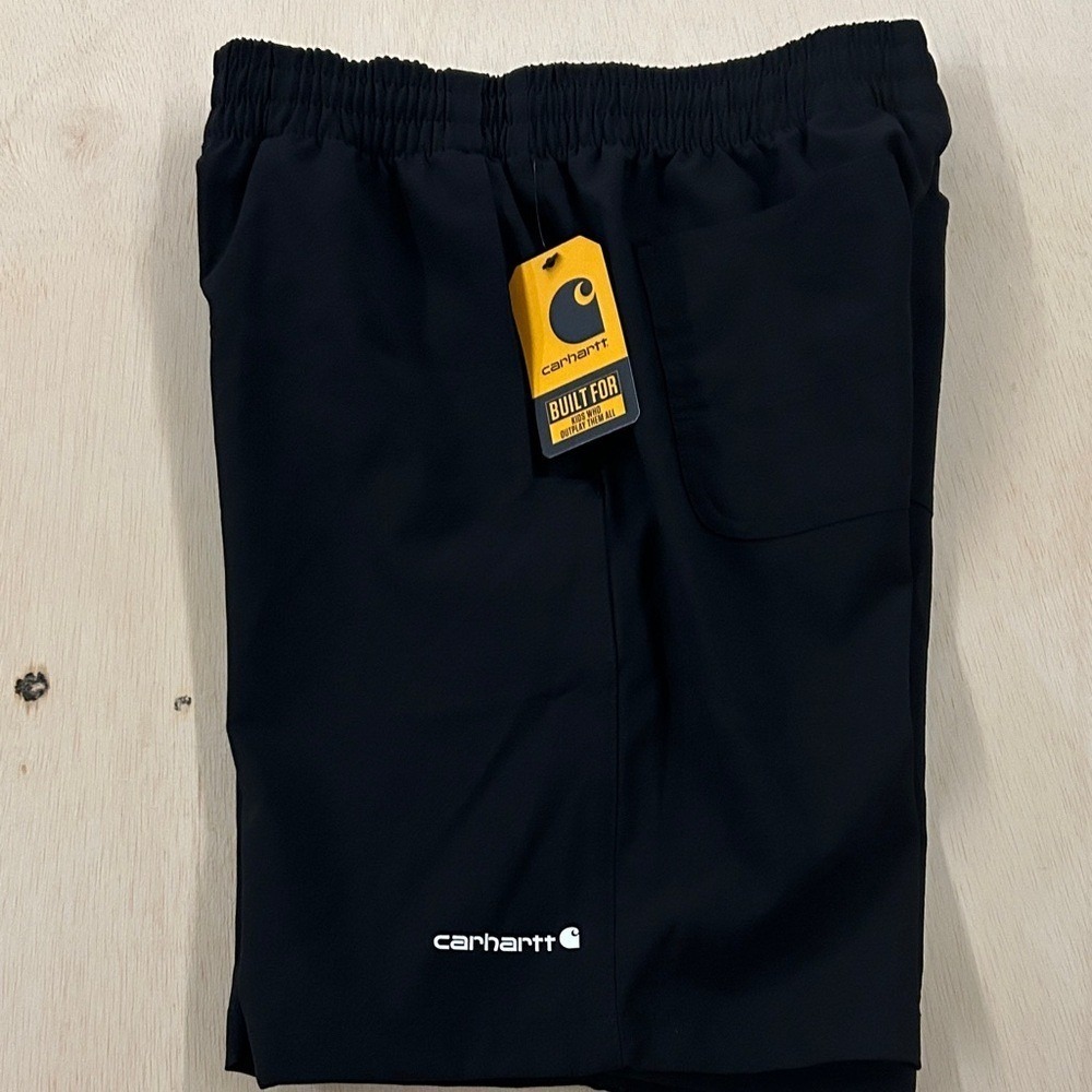 Carhartt Kids Rugged Flex Ripstop Work Shorts Caviar Black CH8321 Size M 10/12